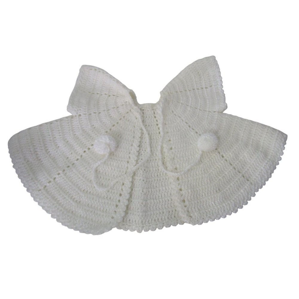 Baby Christening Vintage Handmade White Open Jacket Sweater EUC